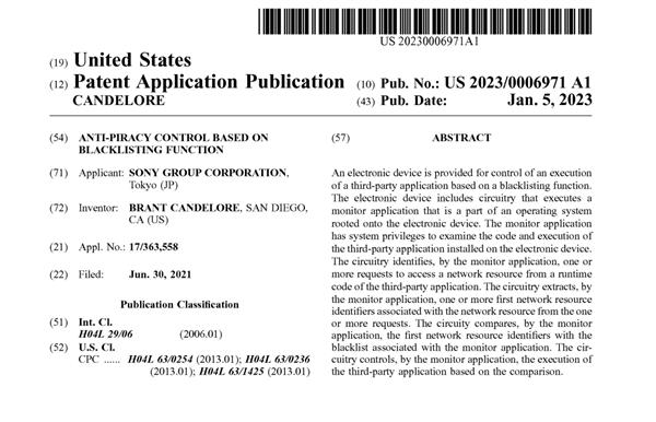 索尼提交全新反盗版专利：系统级监测用户播放内容