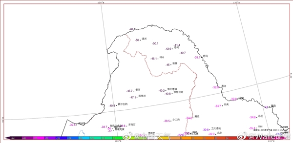 今晨漠河气温跌破-50℃！预计未来3天还会出现大片低于-40℃极寒天气