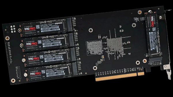 PCIe 4.0扩展卡问世！主板能多插21块M.2 SSD了：168TB容量的“大房子”