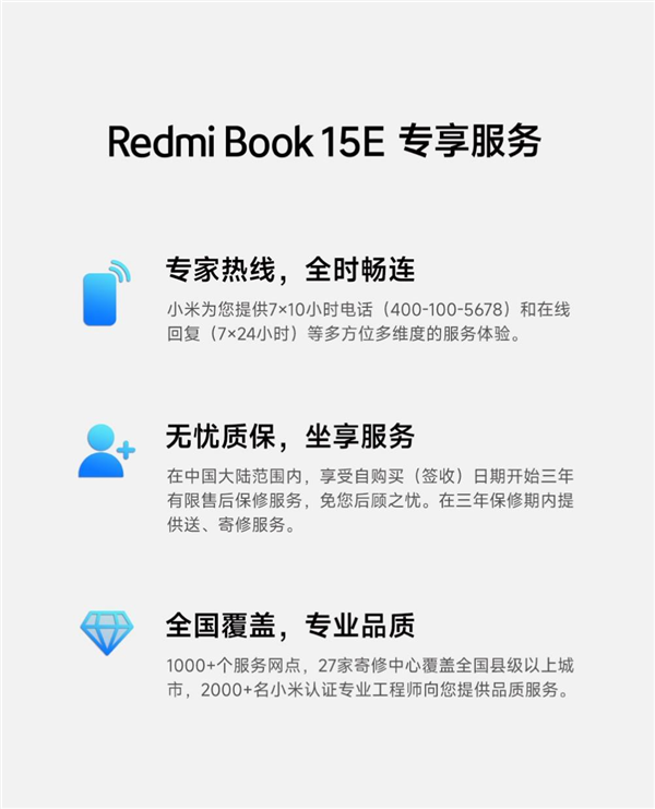 Redmi首款商用笔记本Redmi Book 15E开售：享三年质保