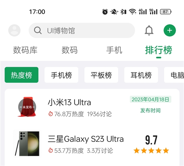 小米13 Ultra官宣后冲上酷安热度榜第一：比万元机皇还火爆