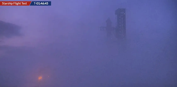最强火箭SpaceX星舰今晚重新发射！现场大雾弥漫：又要延期？