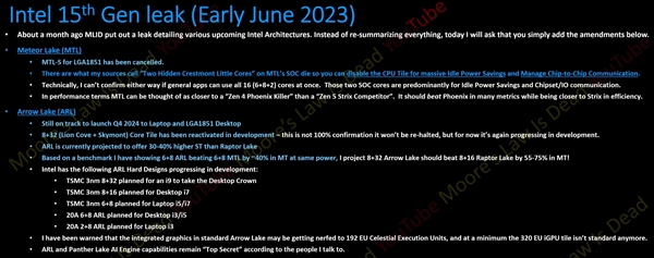 Intel 15代酷睿上台积电3nm 性能或暴涨75％！还有“顶级机密”