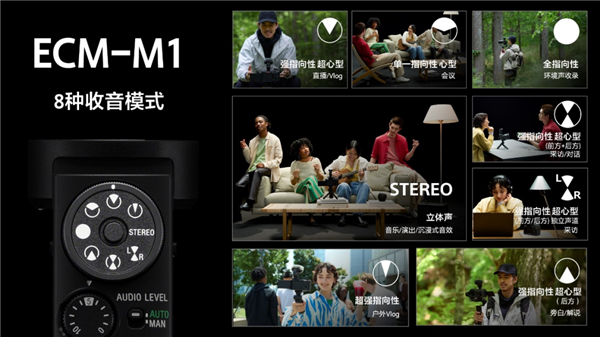 业界首次！索尼发布8收音枪型麦克风ECM-M1 2499元