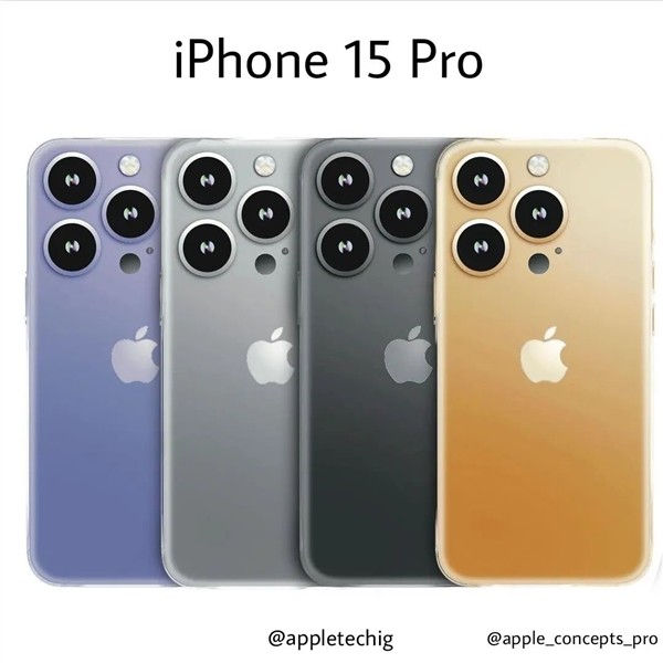 iPhone 15 Pro四色概念图曝光：外观大变