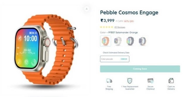 印度推出山寨版Apple Watch Ultra 售价仅需300元！