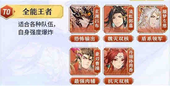 三国志幻想大陆9月最新武将强度排行