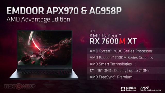 AMD宣布推出采用RDNA3架构的Radeon 7000移动系列显卡