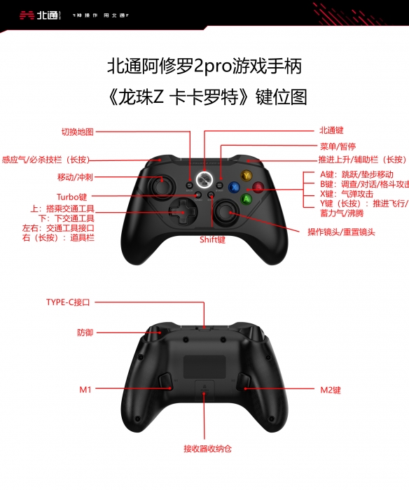 龙珠Z卡卡罗特北通手柄怎么用-北通阿修罗2pro手柄按键介绍