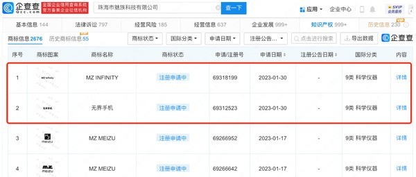 对标蔚来手机？魅族申请「无界手机」新商标