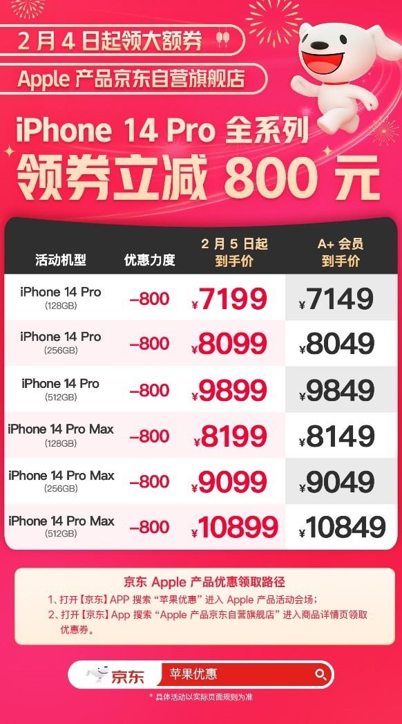 iPhone 14 Pro全系京东降价800元 手机市场竞争继续升温