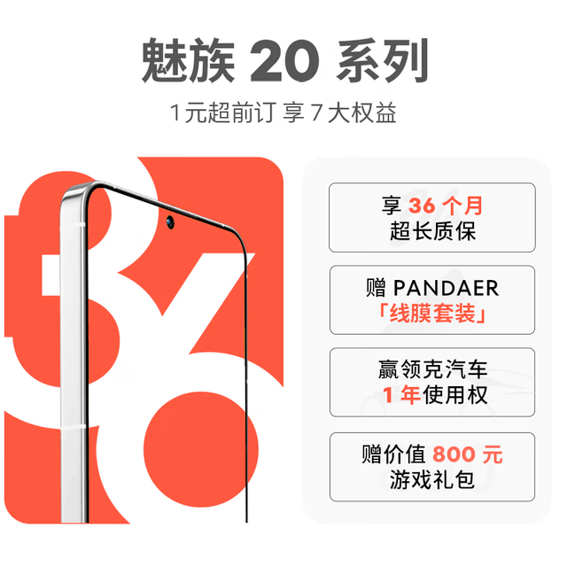 1元！魅族20上架权益礼包，升级36个月质保，疑似3月14日前发布