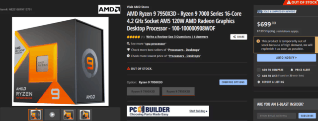 卖爆了！AMD Ryzen 9 7900X3D的销量比7900X在发布时增长了50％以上