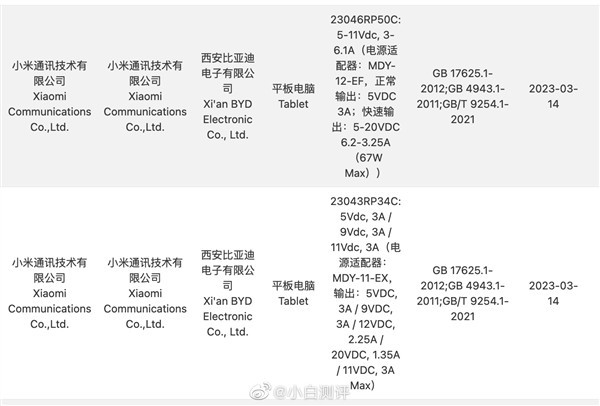 性价比神机将至！小米平板6系列本月发：标准版骁龙870 高配版骁龙8+