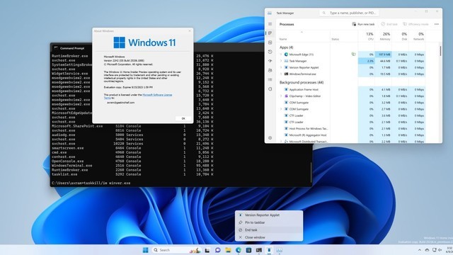 Win11将允许你从任务栏强制退出应用程序