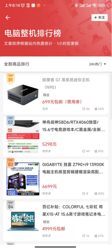 GMK极摩客G1在京东首发预售，荣登导购网站电脑整机热度榜第1名！