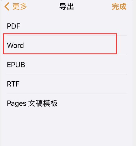 pages格式转换word