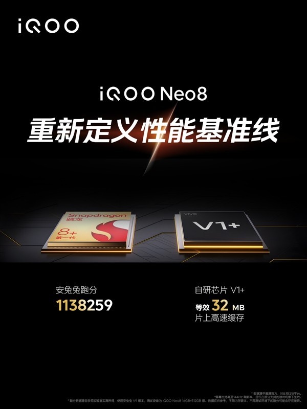 iQOO Neo8 Pro亮相：跑分136万 安卓最高