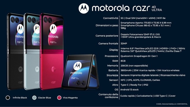 摩托罗拉 Razr 40 Ultra详细规格曝光：内屏 6.9 英寸、刷新率 165 Hz