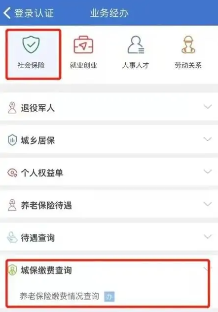 上海人社app查社保