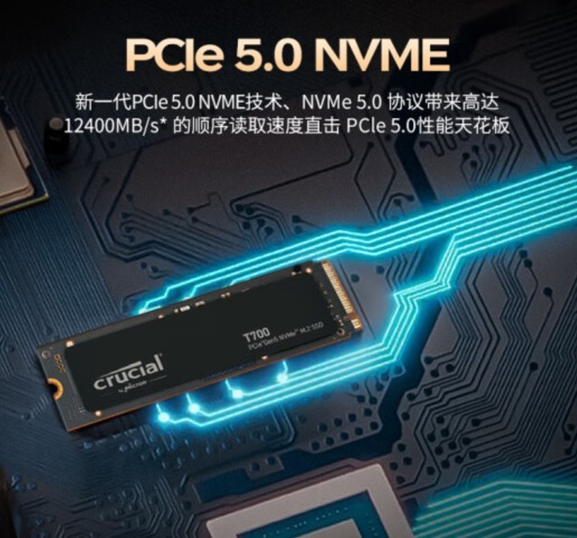 4699元！英睿达T700 PCIe 5.0 SSD 4TB容量开卖：12.4GB/s