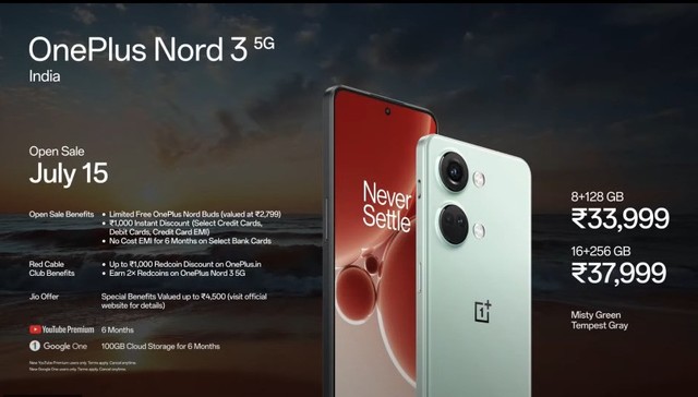 一加Nord 3/Nord CE 3手机在印度发布，前者搭载天玑9000处理器