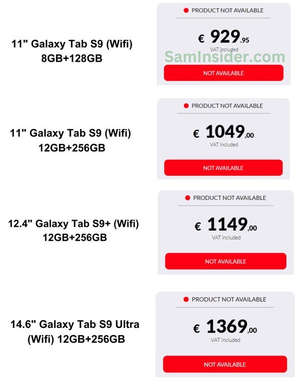 三星Galaxy Tab S9曝光 售价10000+