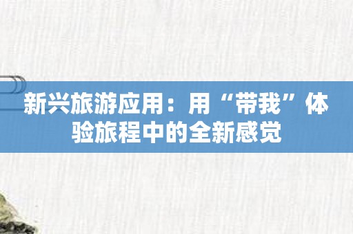 新兴旅游应用：用“带我”体验旅程中的全新感觉