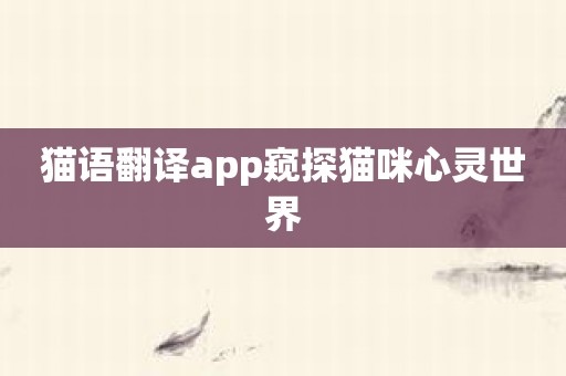 猫语翻译app窥探猫咪心灵世界
