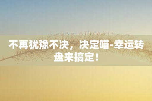 不再犹豫不决，决定喵-幸运转盘来搞定！