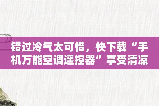 错过冷气太可惜，快下载“手机万能空调遥控器”享受清凉吧！