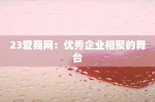 23爱商网：优秀企业相聚的舞台