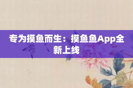 专为摸鱼而生：摸鱼鱼App全新上线