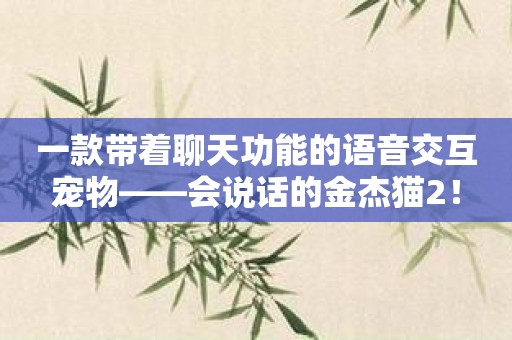 一款带着聊天功能的语音交互宠物——会说话的金杰猫2！