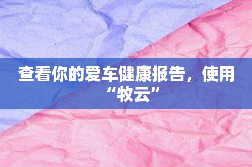 查看你的爱车健康报告，使用“牧云”