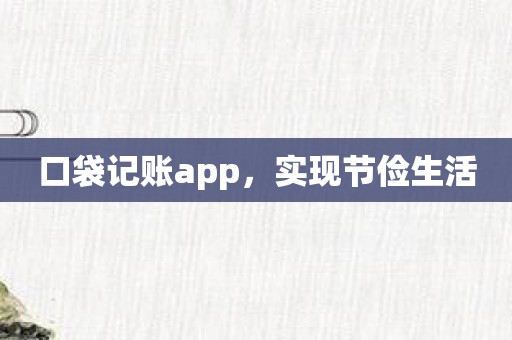 口袋记账app，实现节俭生活