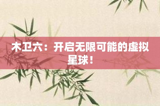 木卫六：开启无限可能的虚拟星球！