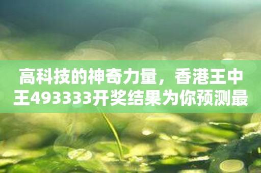 高科技的神奇力量，香港王中王493333开奖结果为你预测最准确的号码！