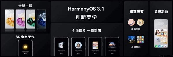 华为P60首发搭载鸿蒙3.1：支持AOD息屏、天生纯净