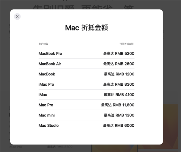 最高可抵6000元！苹果宣布Mac Studio等设备加入换购计划