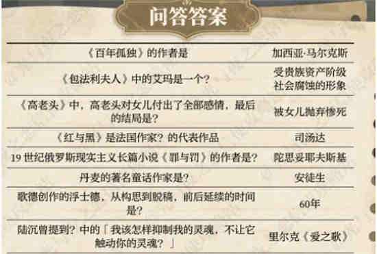 光与夜之恋书海文渊答案是什么