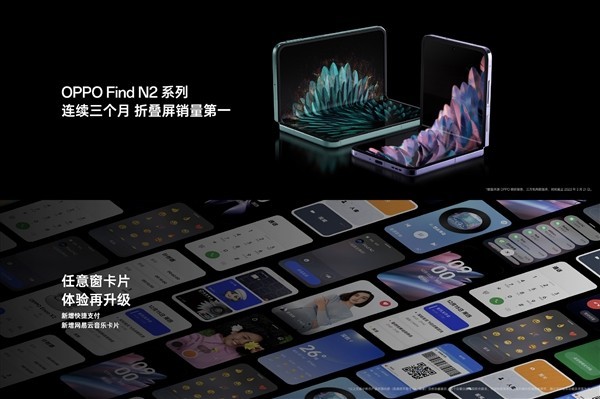 OPPO Find N2连续三个月折叠屏销量第一