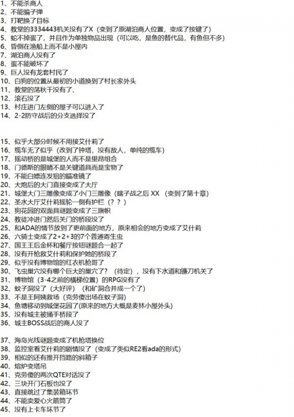 生化危机4重制版对比原版都删改了哪些内容-对比原版删改内容