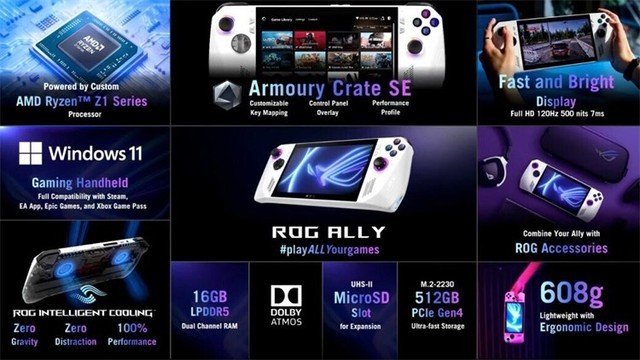 华硕ROG Ally掌机定档5月11日，性能是Steam Deck的2倍