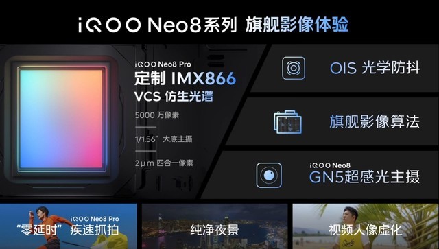 旗舰级影像！iQOO Neo8 Pro配备IMX866VCS大底主摄