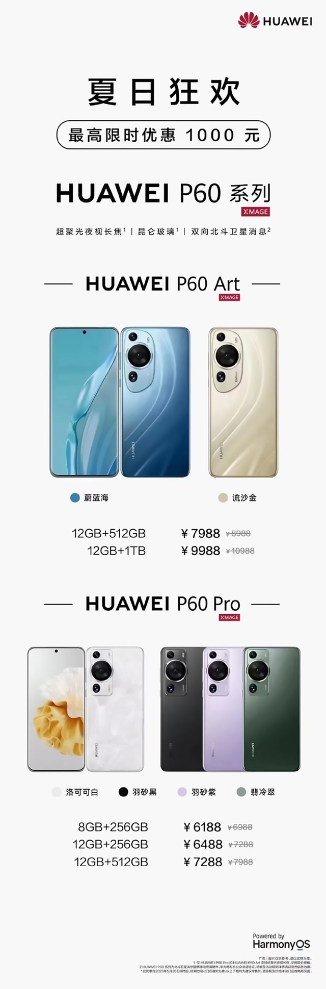 华为P60 Pro直降800元起！