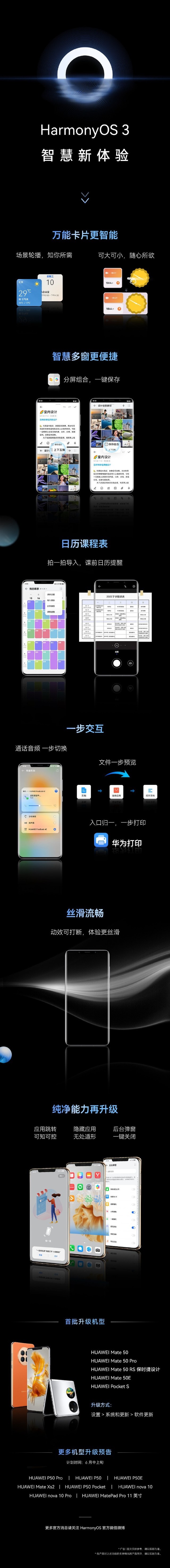 华为Pocket S折叠屏等5款神机将升级HarmonyOS 3