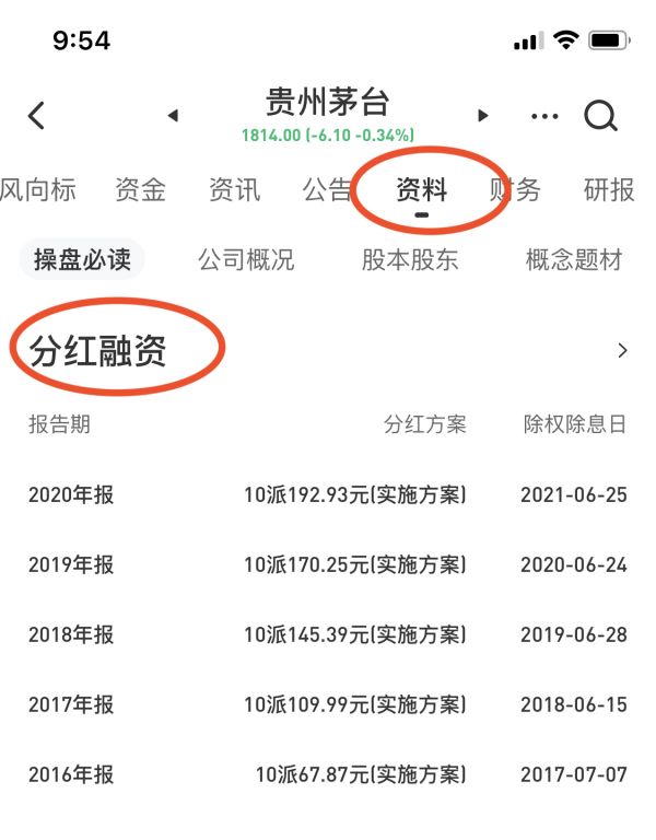 如何通过雪球app查历史分红