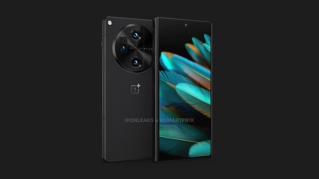 一加首款折叠屏手机OnePlus V Fold渲染图曝光：背面皮革、哈苏三摄