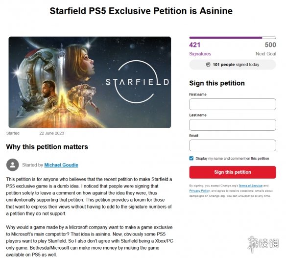 Xbox玩家发起请愿：请愿《星空》登陆PS的都是蠢货